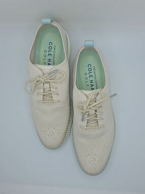 Cole Haan Women’s Cream Golf Oxfords with Mint Accents
